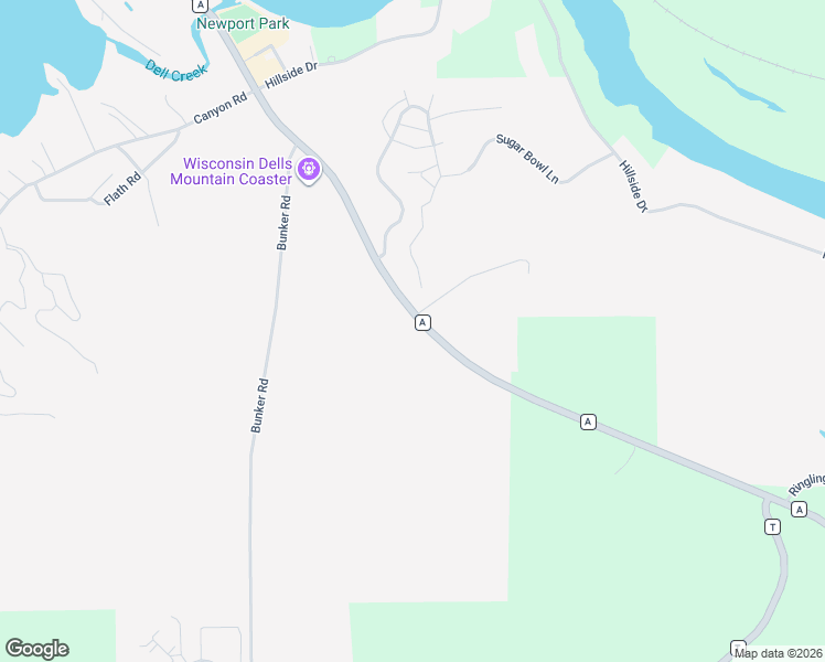 map of restaurants, bars, coffee shops, grocery stores, and more near County Road A in Baraboo