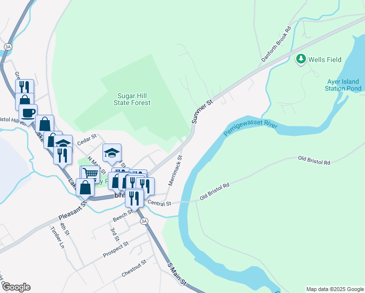 map of restaurants, bars, coffee shops, grocery stores, and more near 325 Summer Street in Bristol