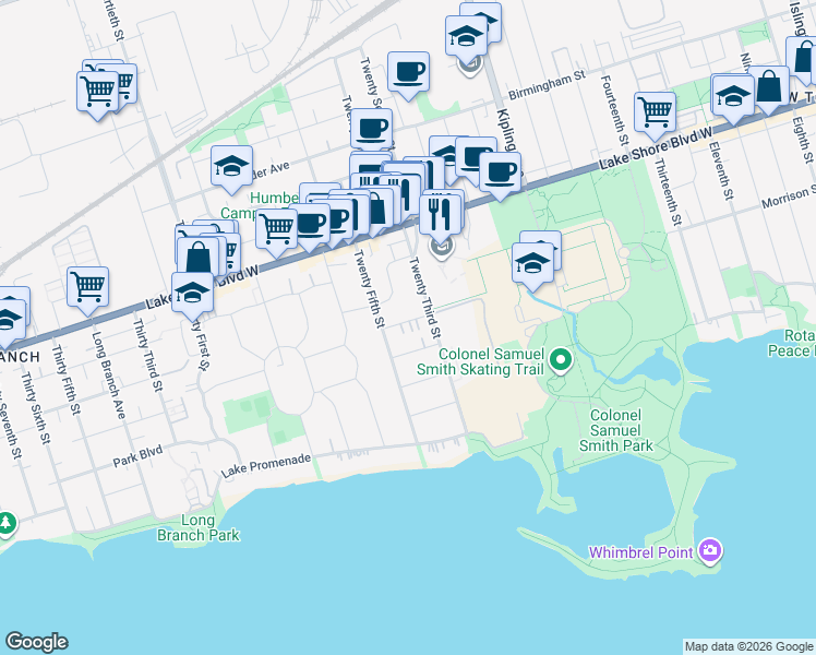 map of restaurants, bars, coffee shops, grocery stores, and more near 9 Meaford Avenue in Toronto
