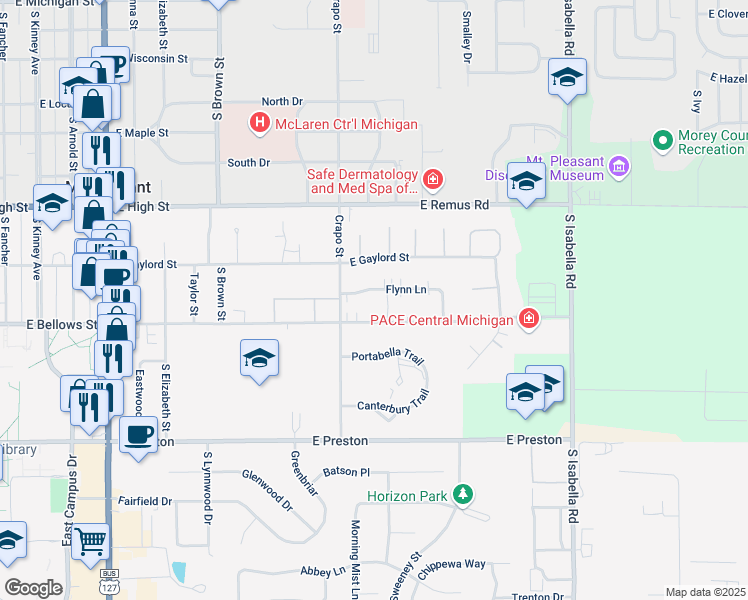 map of restaurants, bars, coffee shops, grocery stores, and more near 1514 Flynn Lane in Mount Pleasant