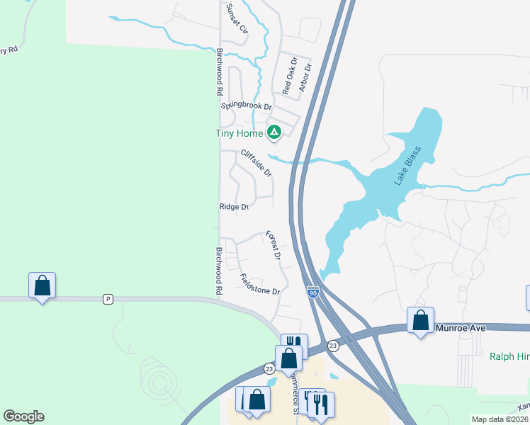map of restaurants, bars, coffee shops, grocery stores, and more near 198 Cliffside Drive in Wisconsin Dells