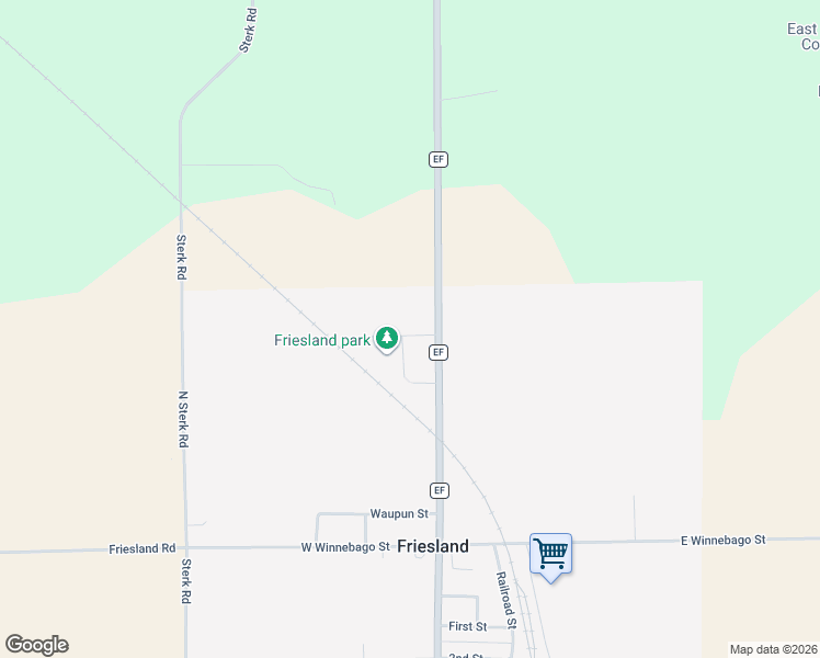 map of restaurants, bars, coffee shops, grocery stores, and more near 105 Park Street in Friesland