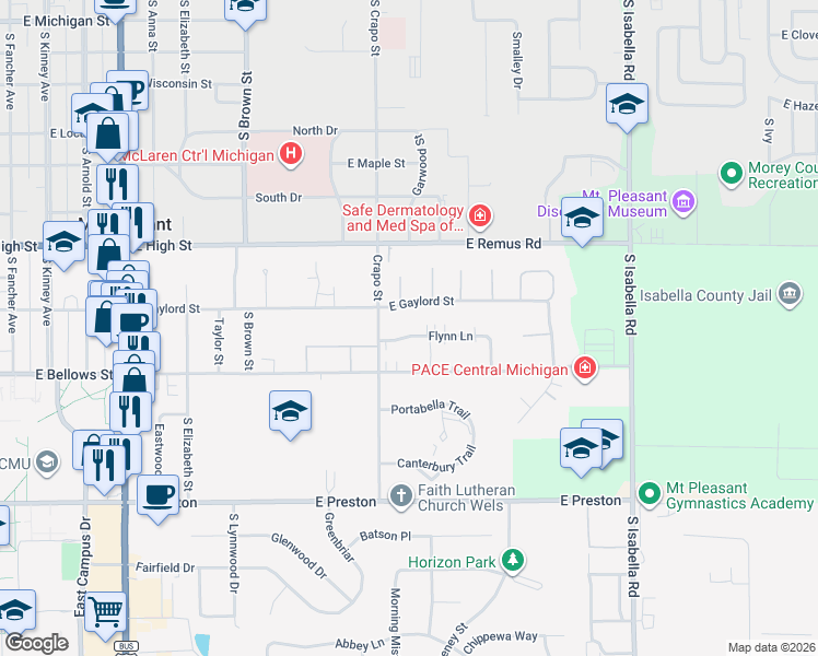 map of restaurants, bars, coffee shops, grocery stores, and more near 1514 Flynn Lane in Mount Pleasant