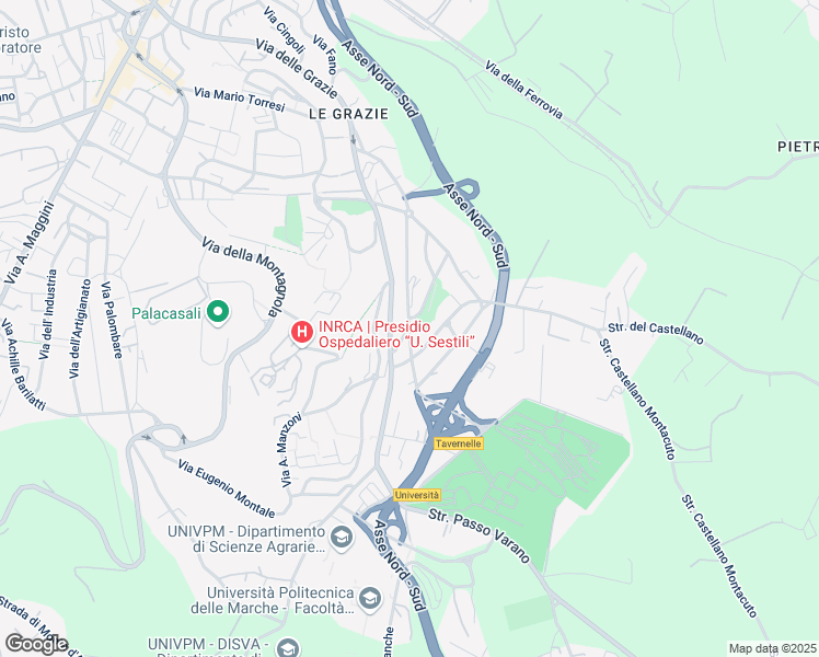 map of restaurants, bars, coffee shops, grocery stores, and more near 21 Via Benedetto Croce in Ancona
