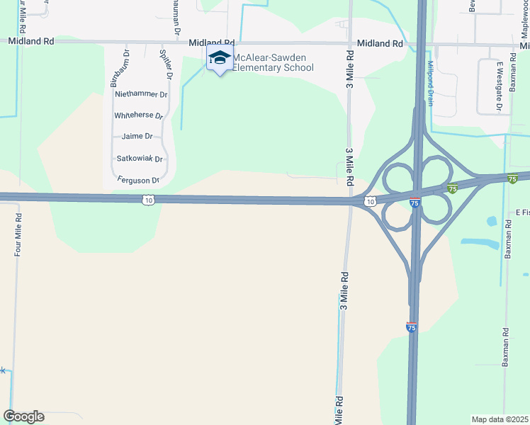 map of restaurants, bars, coffee shops, grocery stores, and more near U.S. 10 in Bay City