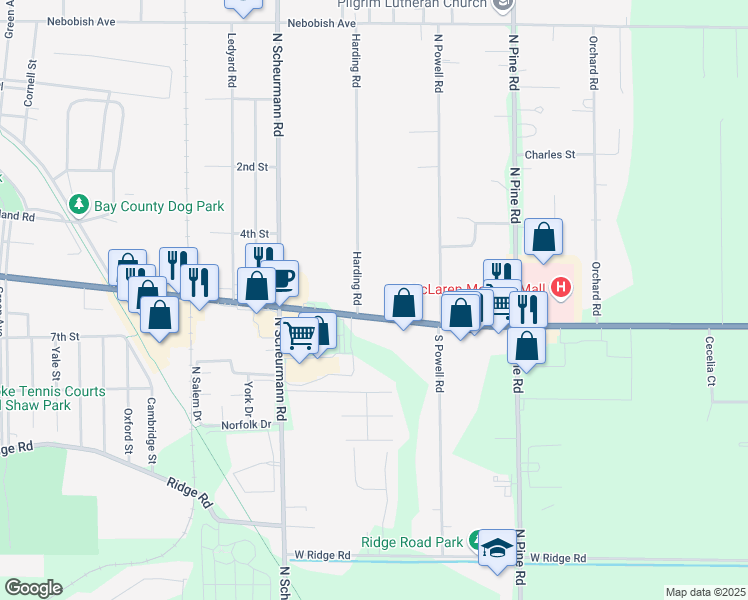 map of restaurants, bars, coffee shops, grocery stores, and more near 3101 Center Avenue in Essexville