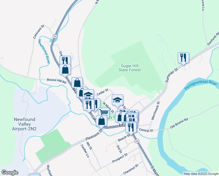 map of restaurants, bars, coffee shops, grocery stores, and more near 140 School Street in Bristol