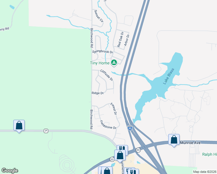map of restaurants, bars, coffee shops, grocery stores, and more near 198 Cliffside Drive in Wisconsin Dells