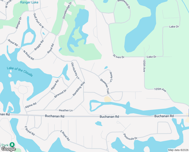 map of restaurants, bars, coffee shops, grocery stores, and more near 10953 Shawnee Trail in Stanwood