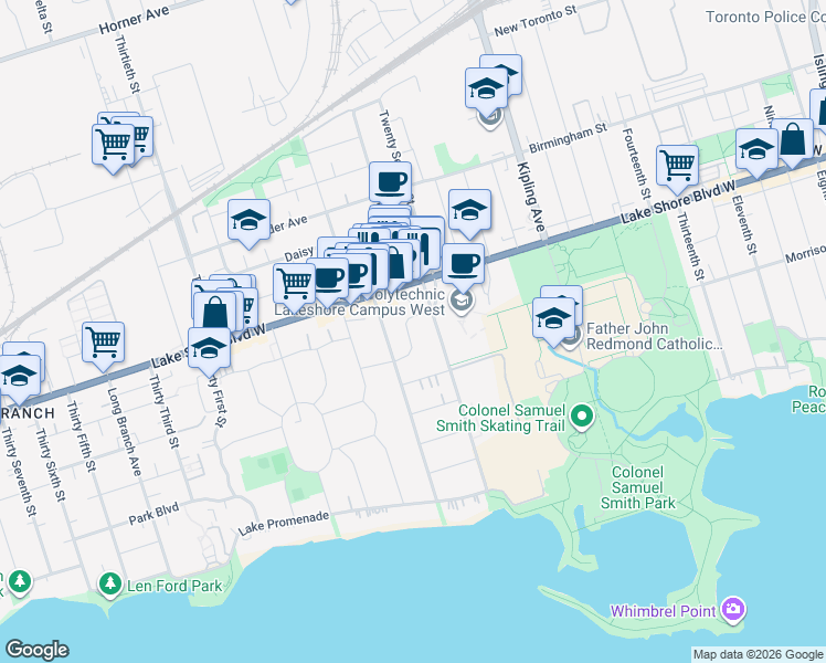 map of restaurants, bars, coffee shops, grocery stores, and more near 97 Alder Crescent in Toronto