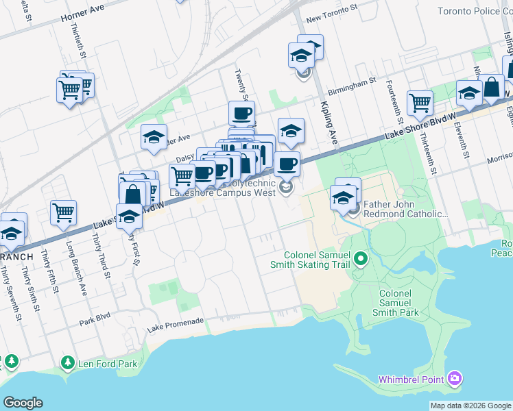 map of restaurants, bars, coffee shops, grocery stores, and more near 97 Alder Crescent in Toronto