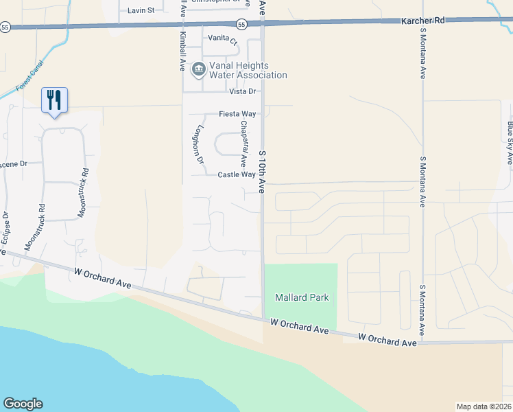 map of restaurants, bars, coffee shops, grocery stores, and more near 15425 South 10th Avenue in Caldwell