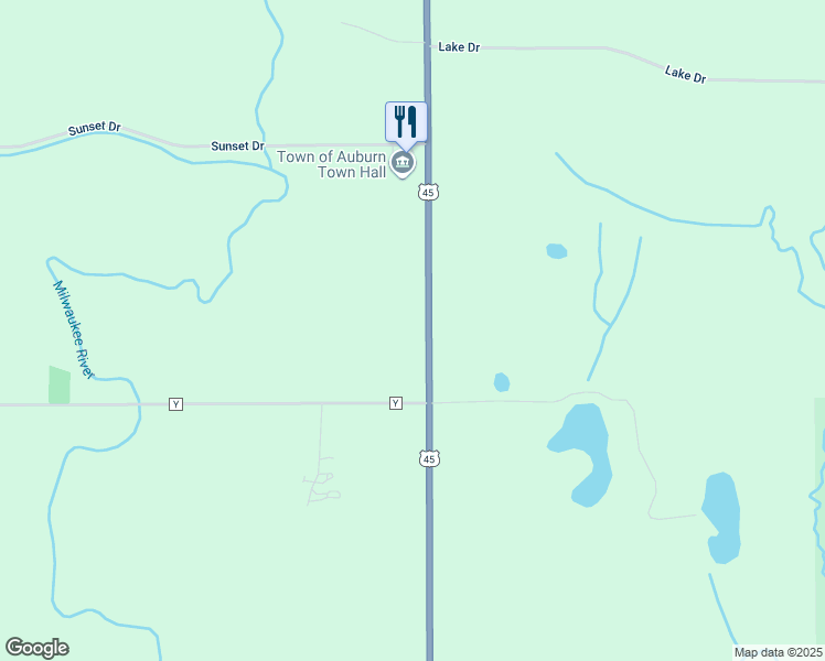 map of restaurants, bars, coffee shops, grocery stores, and more near N1546 U.S. 45 in Campbellsport