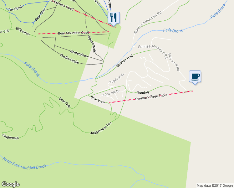 map of restaurants, bars, coffee shops, grocery stores, and more near 13 Tacoma Way in Killington