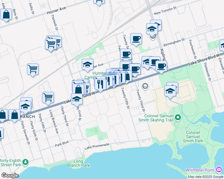 map of restaurants, bars, coffee shops, grocery stores, and more near in Toronto