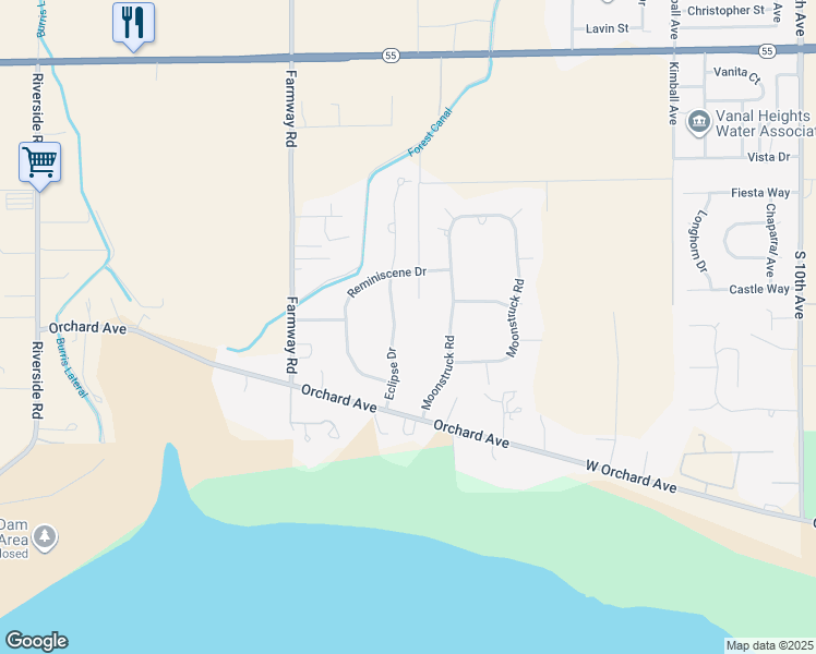 map of restaurants, bars, coffee shops, grocery stores, and more near 15463 Eclipse Drive in Caldwell