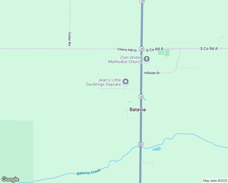map of restaurants, bars, coffee shops, grocery stores, and more near W7173 Western Avenue in Adell