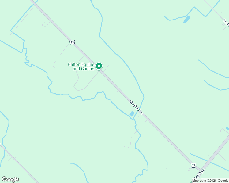 map of restaurants, bars, coffee shops, grocery stores, and more near 8438 Ninth Line in Halton Hills