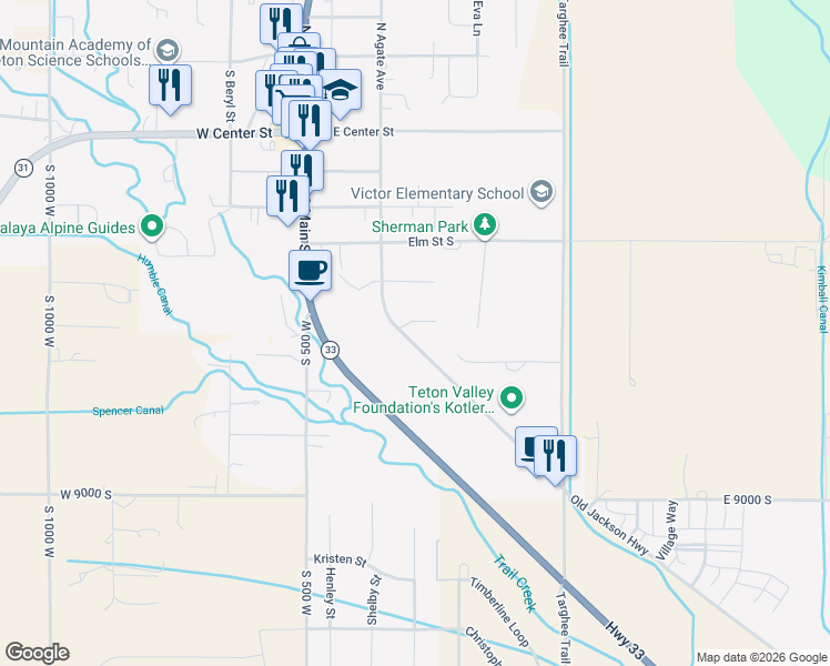 map of restaurants, bars, coffee shops, grocery stores, and more near 136-164 Hemlock St in Victor
