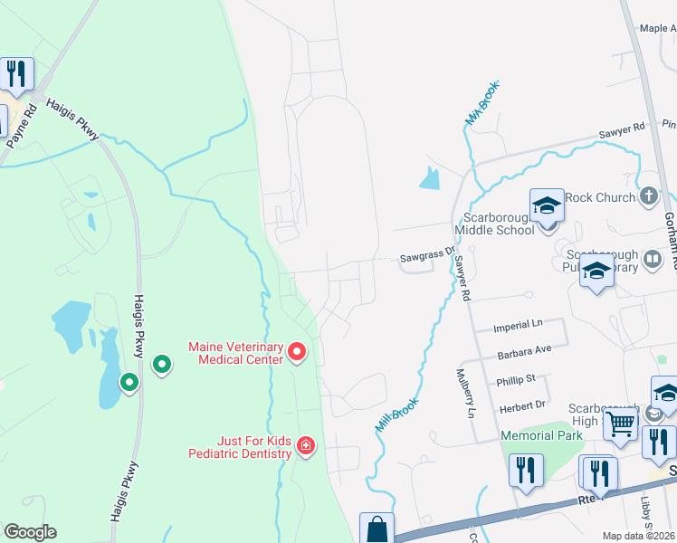 map of restaurants, bars, coffee shops, grocery stores, and more near 29 Hackamore Ave in Scarborough