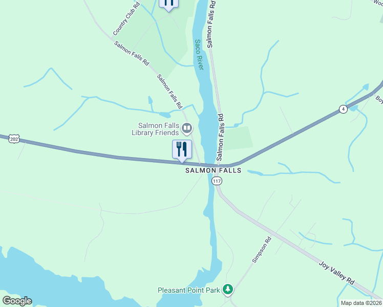 map of restaurants, bars, coffee shops, grocery stores, and more near 12 Salmon Falls Road in Hollis