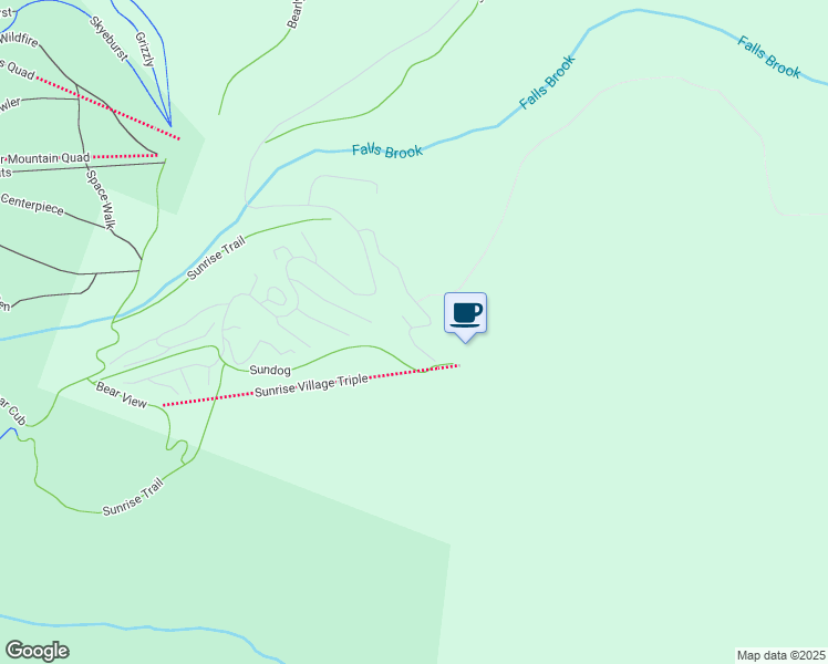 map of restaurants, bars, coffee shops, grocery stores, and more near 287 Falls Brook Road in Killington