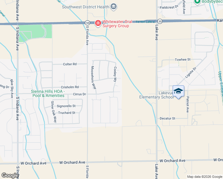 map of restaurants, bars, coffee shops, grocery stores, and more near 15515 Cumulus Way in Caldwell