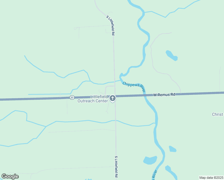 map of restaurants, bars, coffee shops, grocery stores, and more near 2916-2998 South Littlefield Road in Mount Pleasant