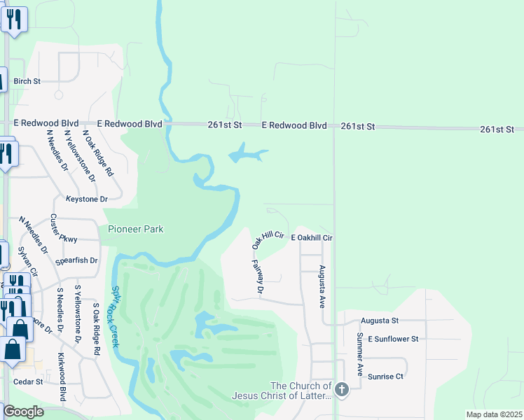 map of restaurants, bars, coffee shops, grocery stores, and more near 2300 Oak Hill Circle in Brandon