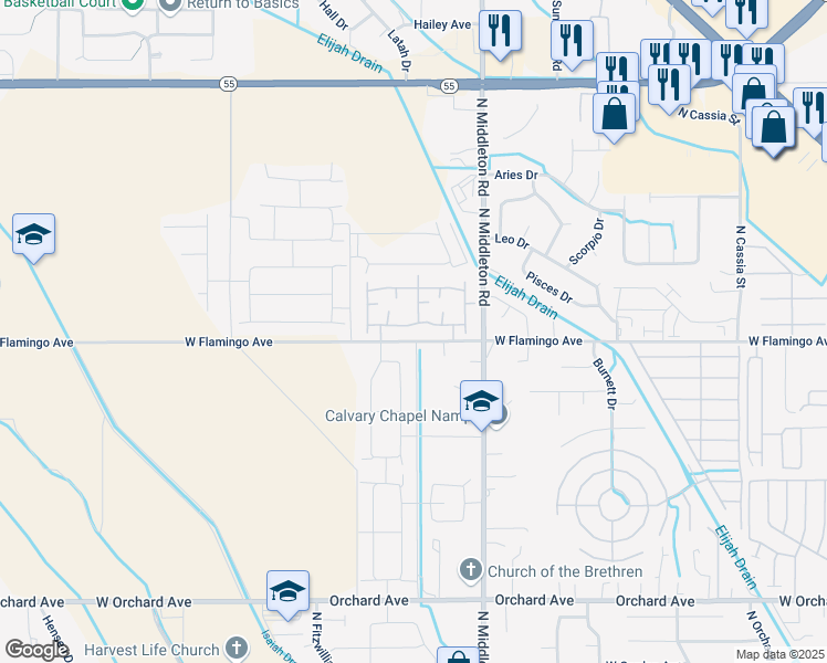 map of restaurants, bars, coffee shops, grocery stores, and more near 11045 West Brassy Cove Loop in Nampa