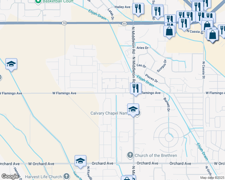 map of restaurants, bars, coffee shops, grocery stores, and more near 11291 West Flamingo Avenue in Nampa