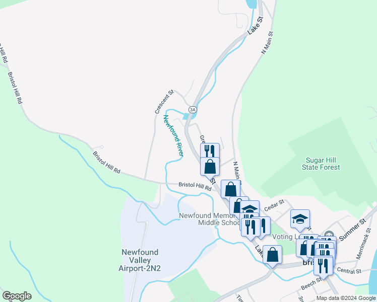 map of restaurants, bars, coffee shops, grocery stores, and more near 345 Lake Street in Bristol