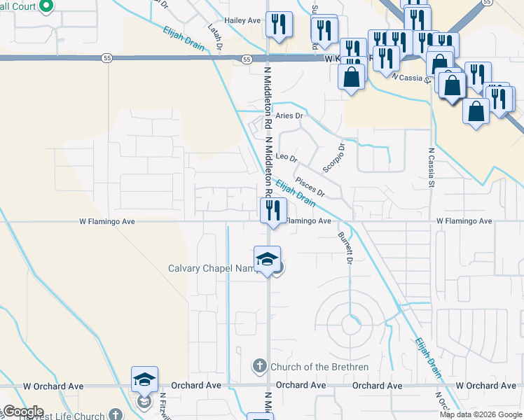 map of restaurants, bars, coffee shops, grocery stores, and more near 11191 West Brassy Cove Loop in Nampa