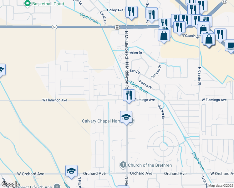map of restaurants, bars, coffee shops, grocery stores, and more near 11160 West Brassy Cove Loop in Nampa