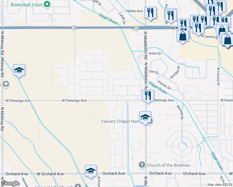 map of restaurants, bars, coffee shops, grocery stores, and more near 11118 West Brassy Cove Loop in Nampa