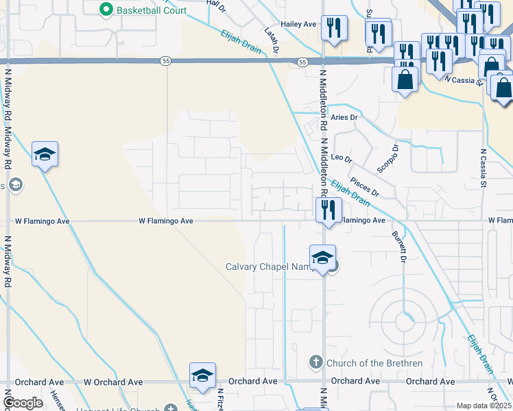 map of restaurants, bars, coffee shops, grocery stores, and more near 11118 West Brassy Cove Loop in Nampa