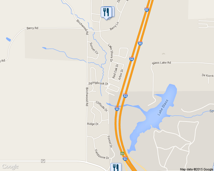 map of restaurants, bars, coffee shops, grocery stores, and more near 101 Willow Court in Wisconsin Dells