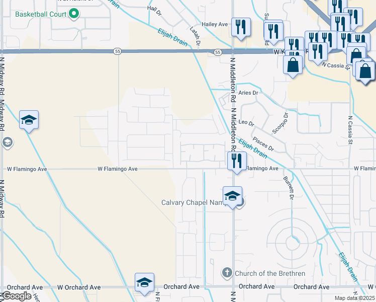 map of restaurants, bars, coffee shops, grocery stores, and more near 11118 West Brassy Cove Loop in Nampa