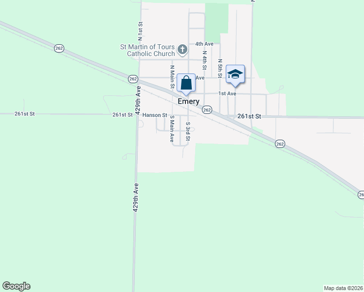 map of restaurants, bars, coffee shops, grocery stores, and more near Phillip Avenue in Emery