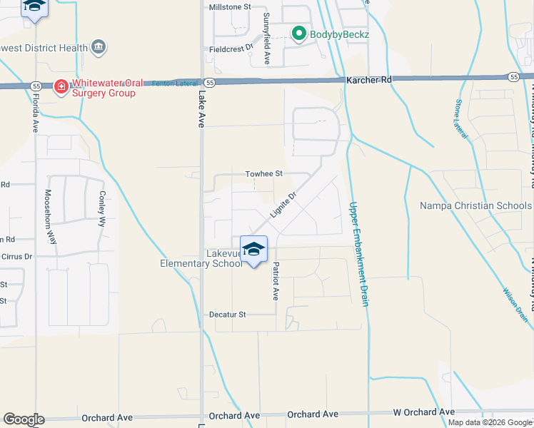 map of restaurants, bars, coffee shops, grocery stores, and more near 12806 Ironstone Drive in Nampa
