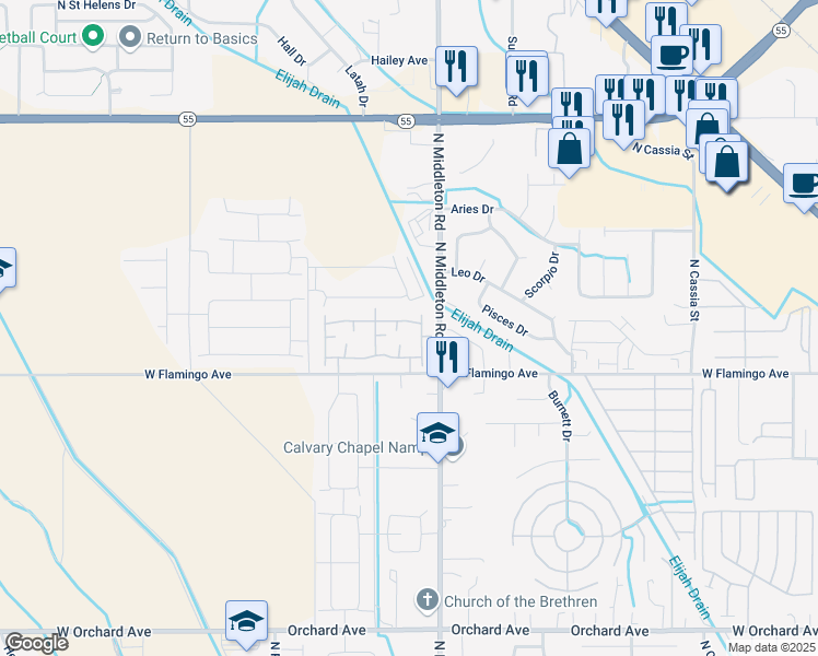 map of restaurants, bars, coffee shops, grocery stores, and more near 11160 West Brassy Cove Loop in Nampa