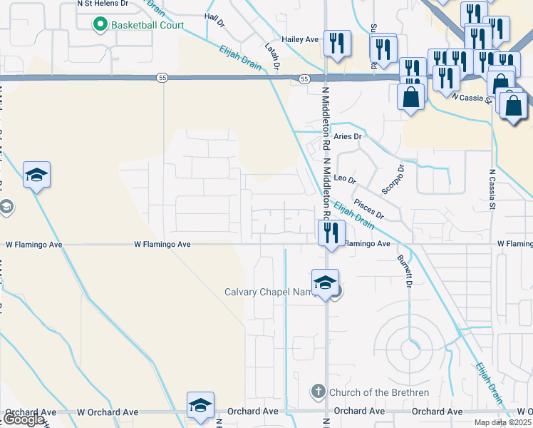 map of restaurants, bars, coffee shops, grocery stores, and more near 11118 West Brassy Cove Loop in Nampa