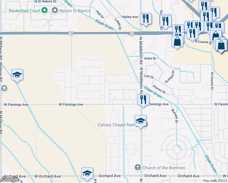 map of restaurants, bars, coffee shops, grocery stores, and more near 11118 West Brassy Cove Loop in Nampa