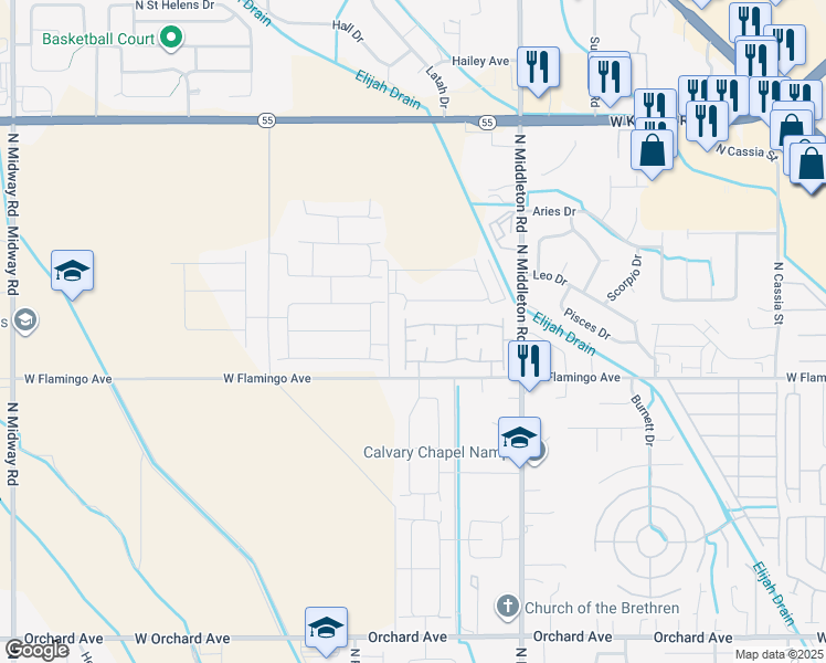 map of restaurants, bars, coffee shops, grocery stores, and more near 11118 West Brassy Cove Loop in Nampa