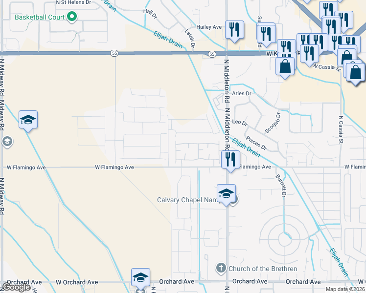 map of restaurants, bars, coffee shops, grocery stores, and more near 11132 West Brassy Cove Loop in Nampa