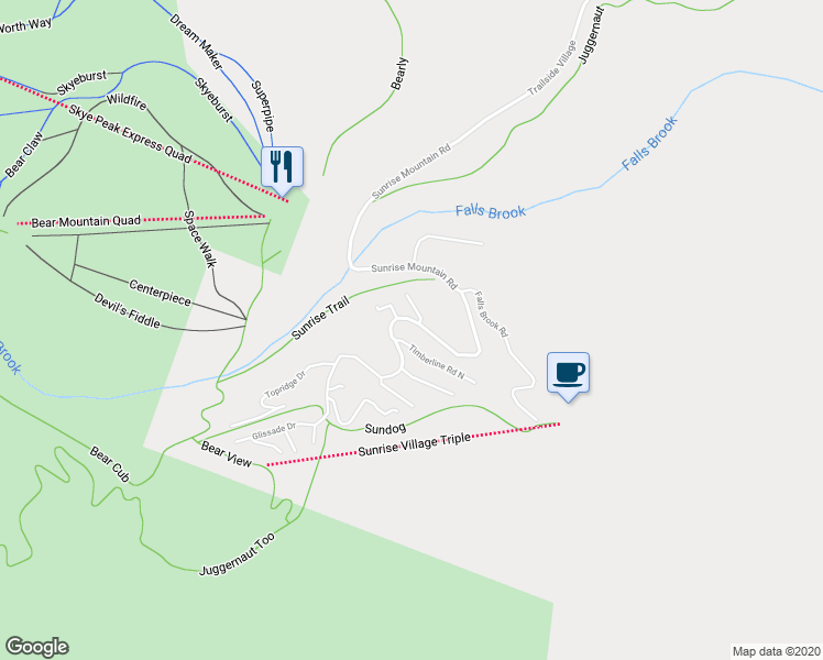 map of restaurants, bars, coffee shops, grocery stores, and more near 49 Timberline Road North in Killington