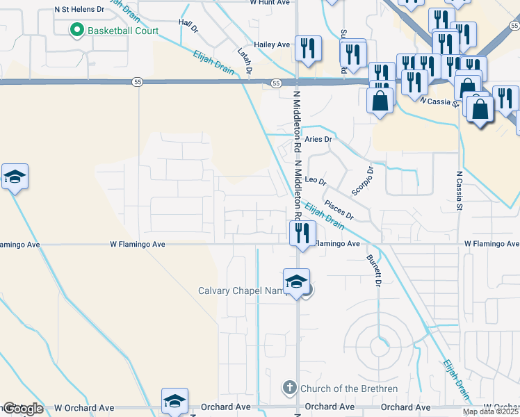 map of restaurants, bars, coffee shops, grocery stores, and more near 11148 West Brassy Cove Loop in Nampa