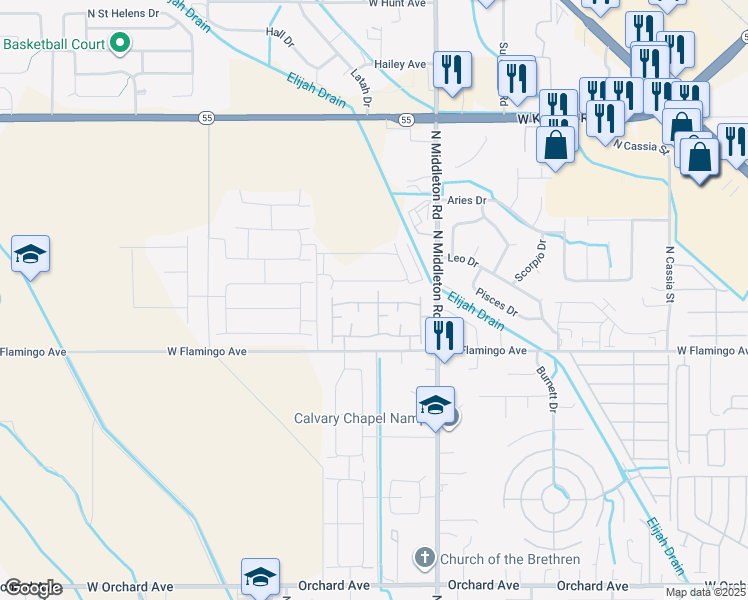 map of restaurants, bars, coffee shops, grocery stores, and more near 11148 West Brassy Cove Loop in Nampa