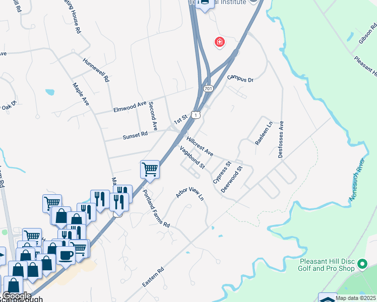 map of restaurants, bars, coffee shops, grocery stores, and more near 42 Skyline Street in Scarborough