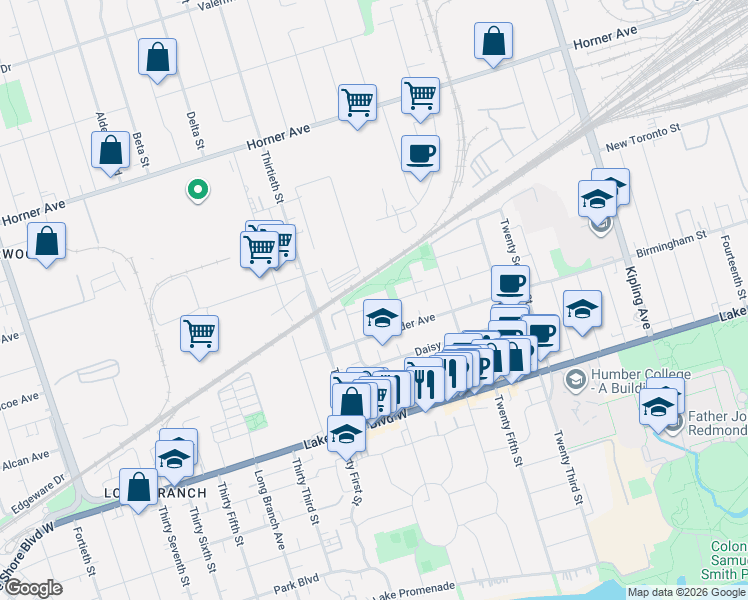 map of restaurants, bars, coffee shops, grocery stores, and more near in Toronto